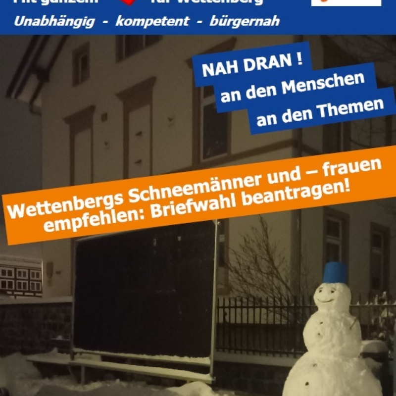 Nicht vergessen - Briefwahl beantragen!