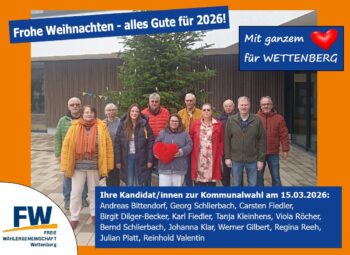 Frohe Weihnachten wünschen die Kandidat/innen zur Kommunalwahl am 15.03.2026