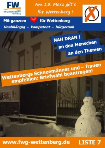 Nicht vergessen - Briefwahl beantragen!